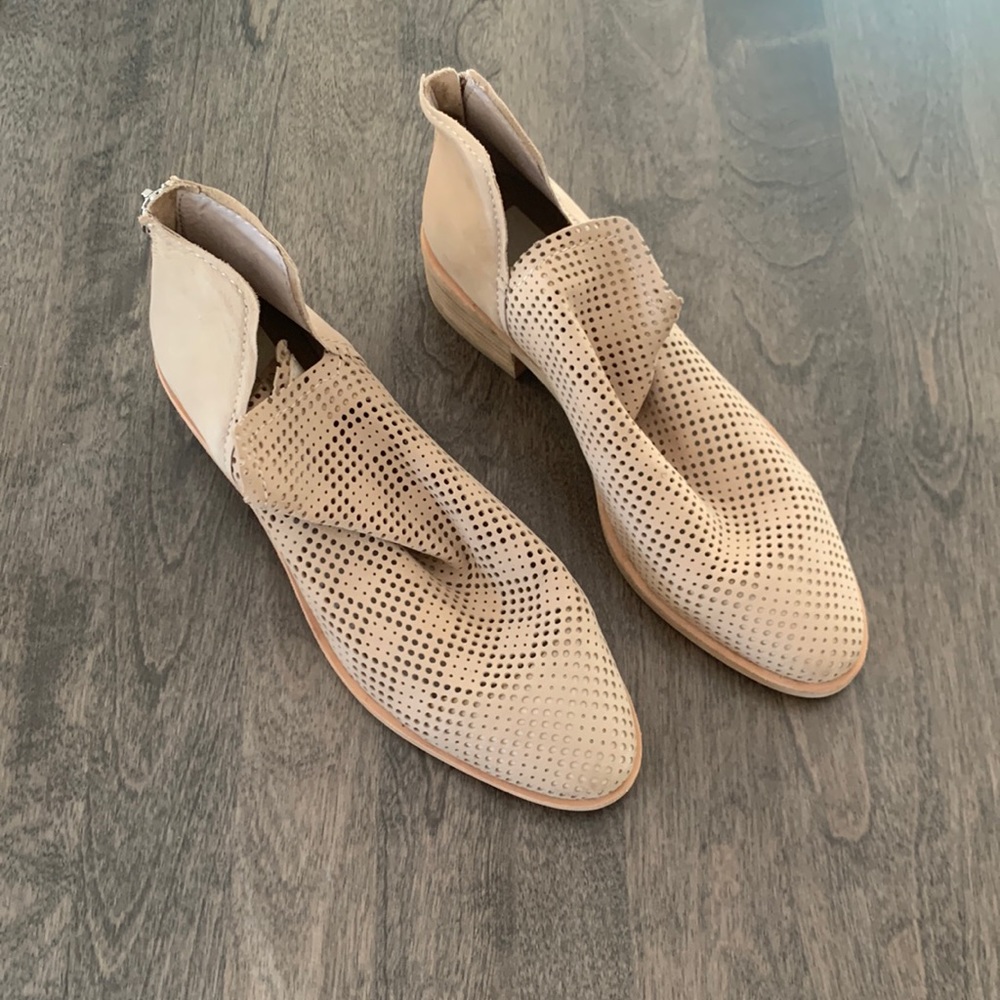 Dolce vita perforated suede ankle booties